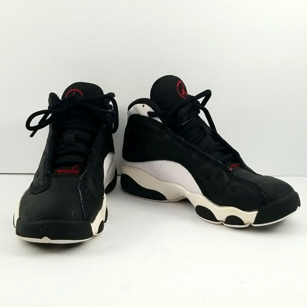 Jordan 13 Retro Black White Gym Red Kids Sneakers Size 1.5Y S629 - Picture 1 of 10